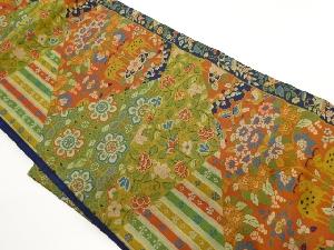 切り嵌め風動物に華文・花唐草模様織出し名古屋帯